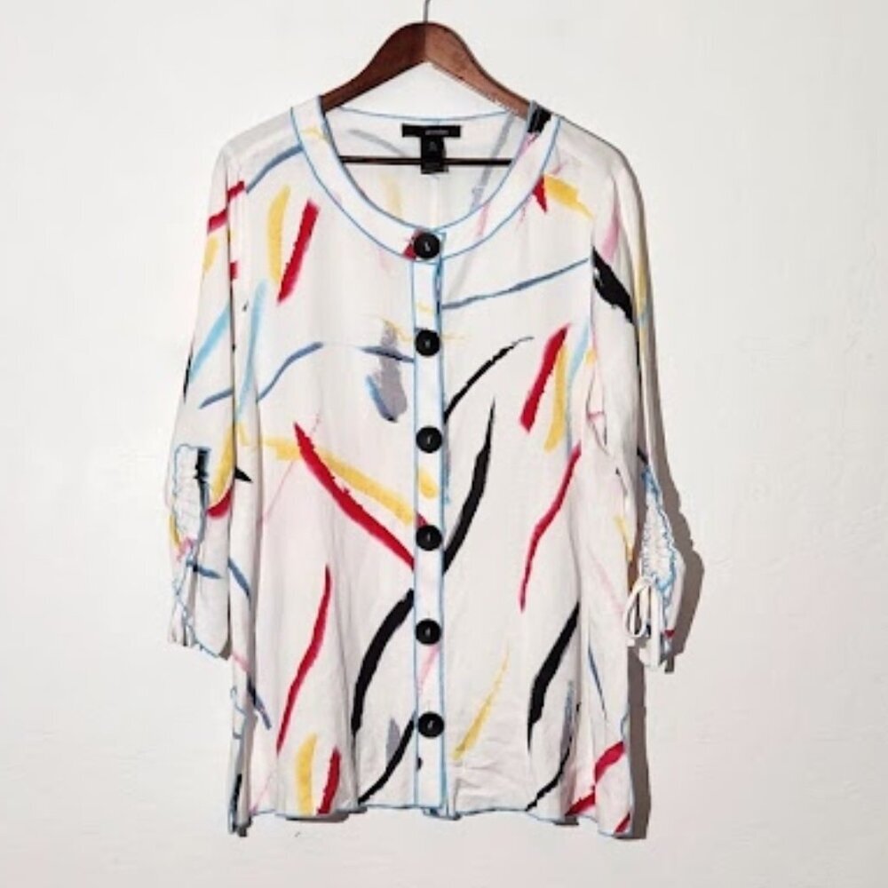 Ali Miles Women's 3/4 Sleeve Button Closure Tunic Blouse in size XL